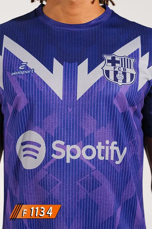 Barcelona Mor Lacivert Halı Saha Forması - F1134 - Görsel 3