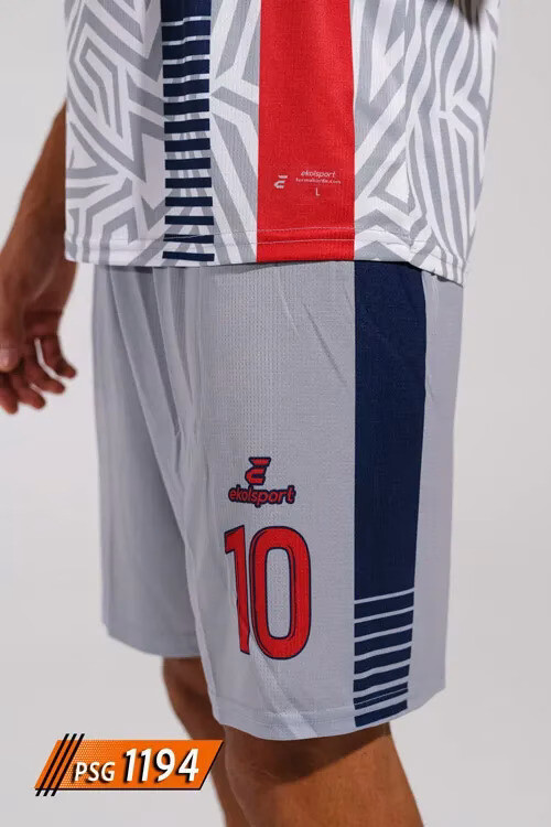 Gri PSG Paris Saint-Germain futbol forması şort detayı numara baskılı 1194 model