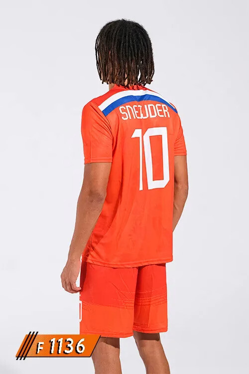 Hollanda Milli Takımı turuncu futbol forması arka görünüm isim ve numara baskılı F 1136