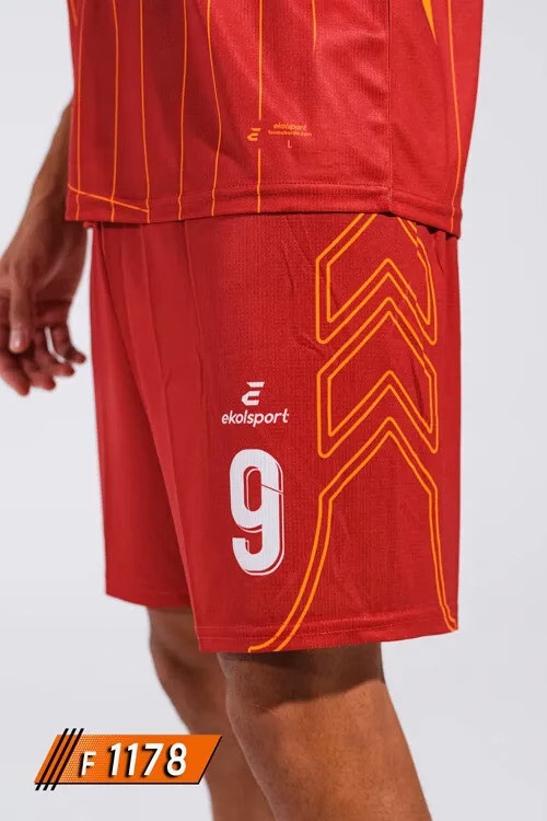 Liverpool Kırmızı Sarı Çizgili Halı Saha Forması - F1178 - Görsel 3