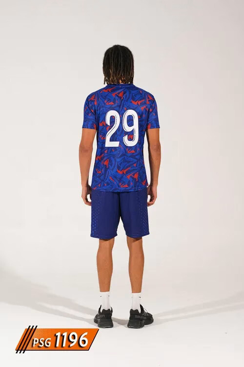 Paris Saint-Germain Mavi Kırmızı Desenli Antrenman Forması - F1196 - Görsel 2