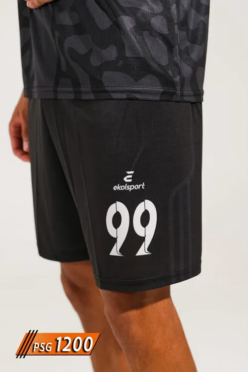 Siyah PSG futbol forması şort detayı – numara baskılı PSG 1200
