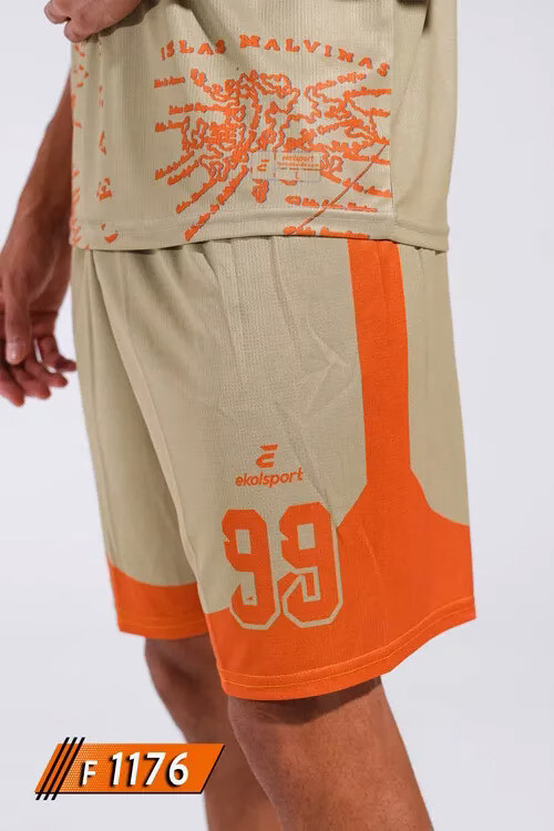 Arjantin Milli Takımı bej turuncu halı saha forması şort detayı numara baskılı F 1176
