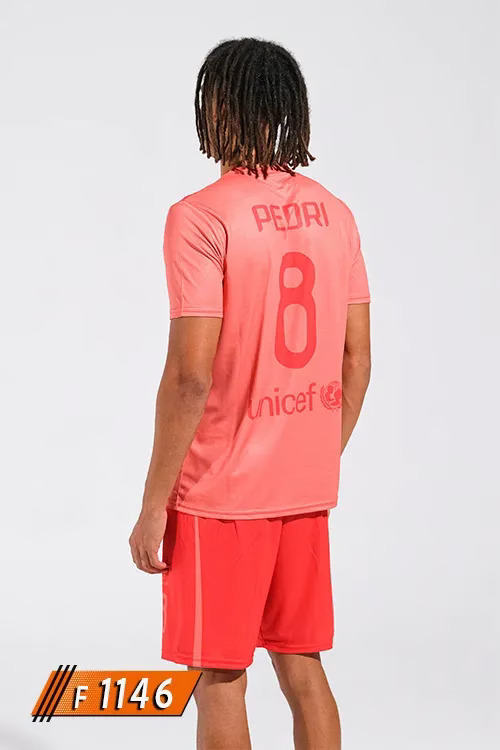 Barcelona Mercan Kırmızı Halı Saha Forması - F1146 - Görsel 2