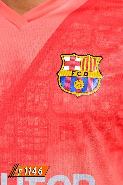 Barcelona Mercan Kırmızı Halı Saha Forması - F1146 - Görsel 3