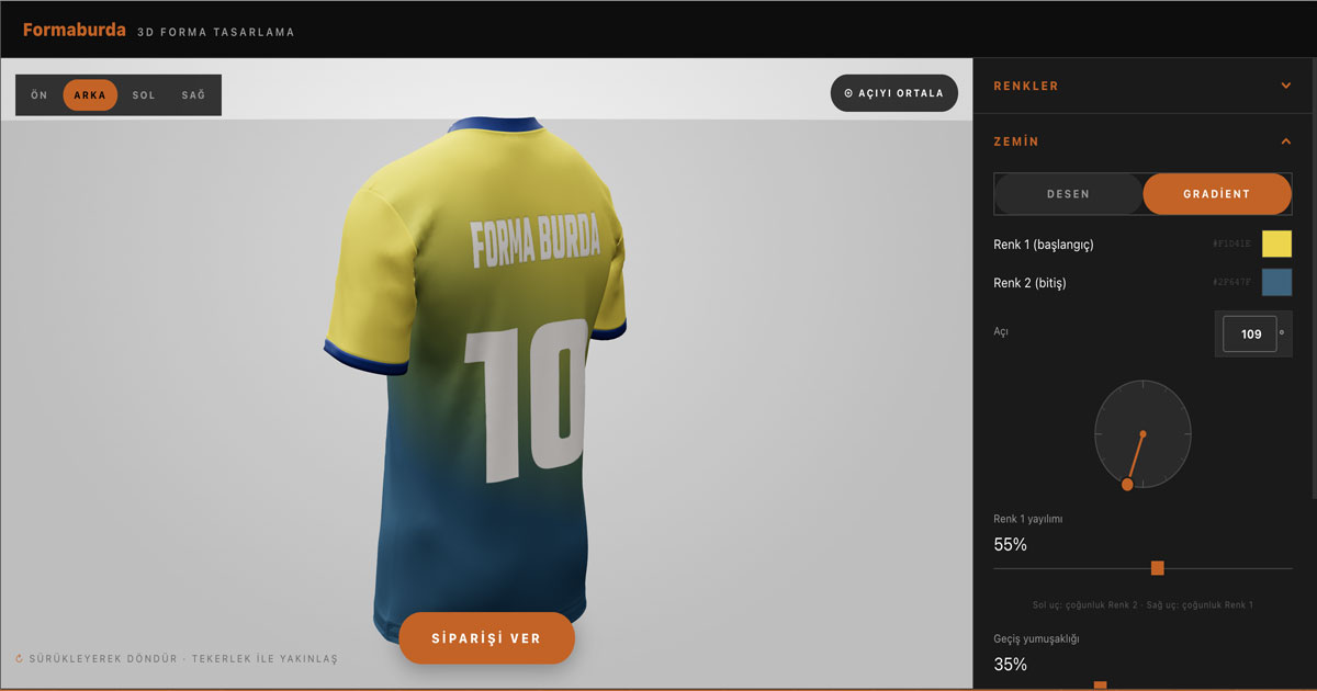 3D Forma Düz ve Degrade Renkli Tasarlama